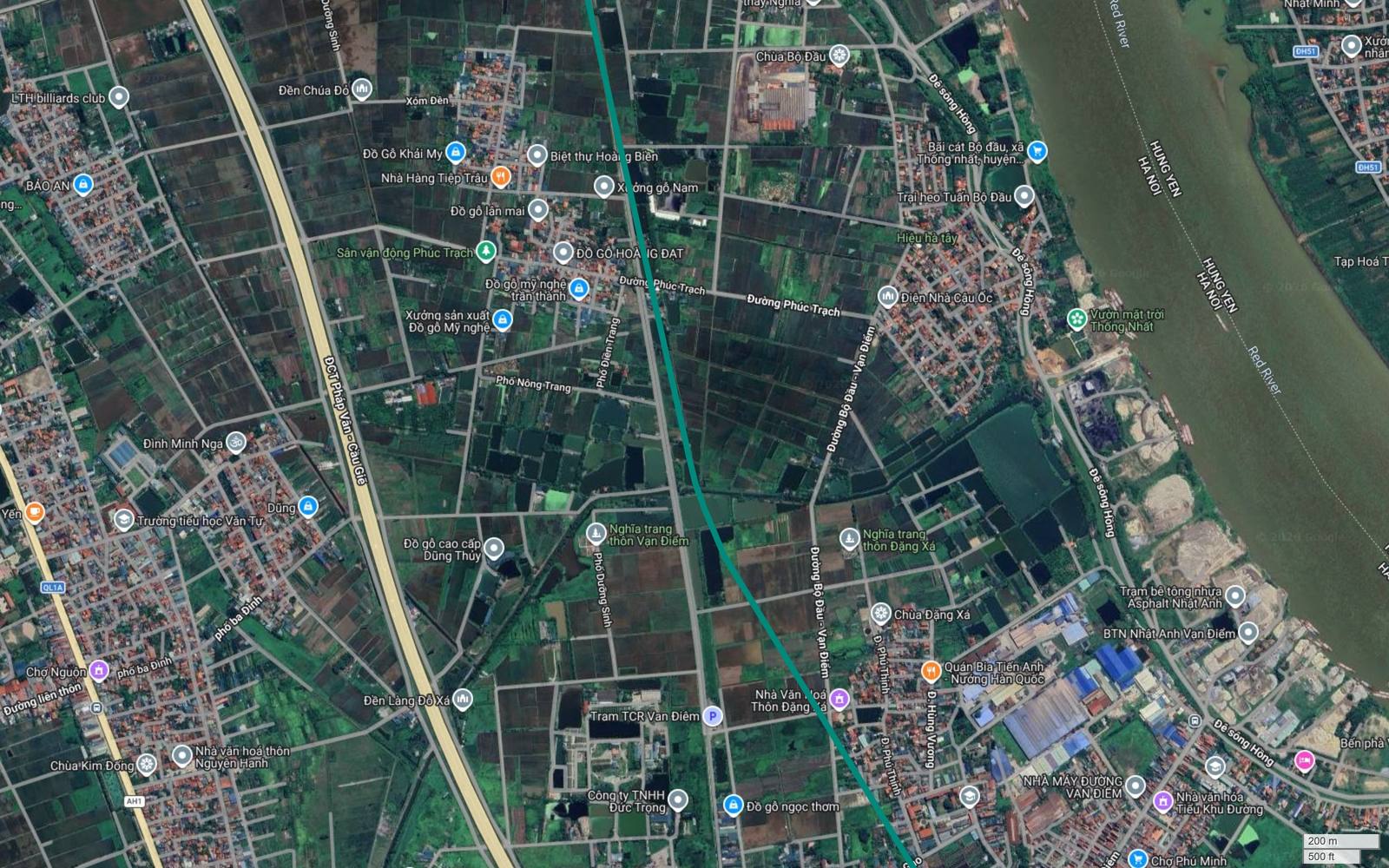 Tuyến metro số 12 Hà Nội đi sát Vạn Điểm, gần Nhà máy đường Vạn Điểm và Chùa Đặng Xá